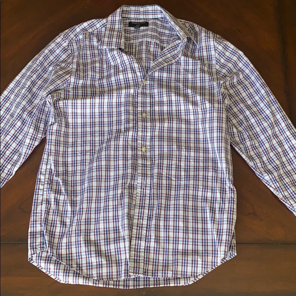 BANANA REPUBLIC PLAID LONG SLEEVE BUTTON DOWN L